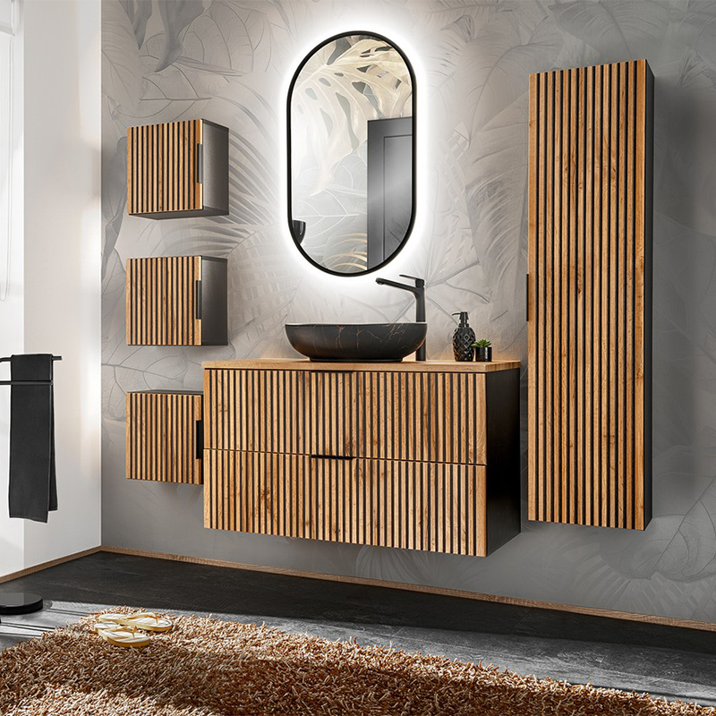 Table basse exterieure en bois et travertin marier chaleur et mineral pour sublimer votre terrasse