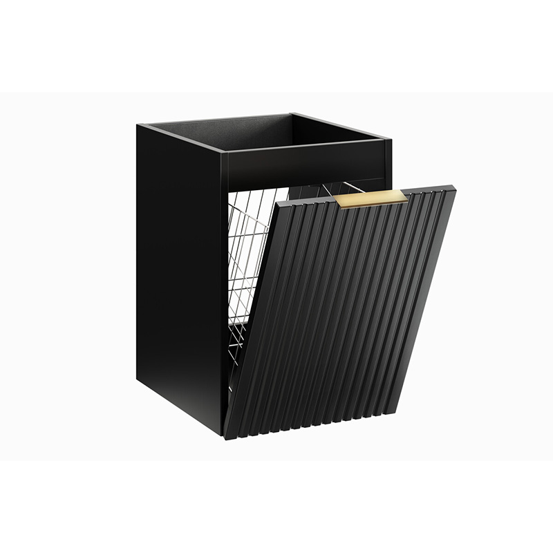 Meuble bas ADEL BLACK 40 cm – panier à linge intégré, finition noir mat