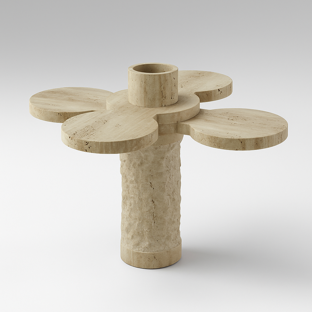 Table d'appoint BIANCHI en Travertin Premium