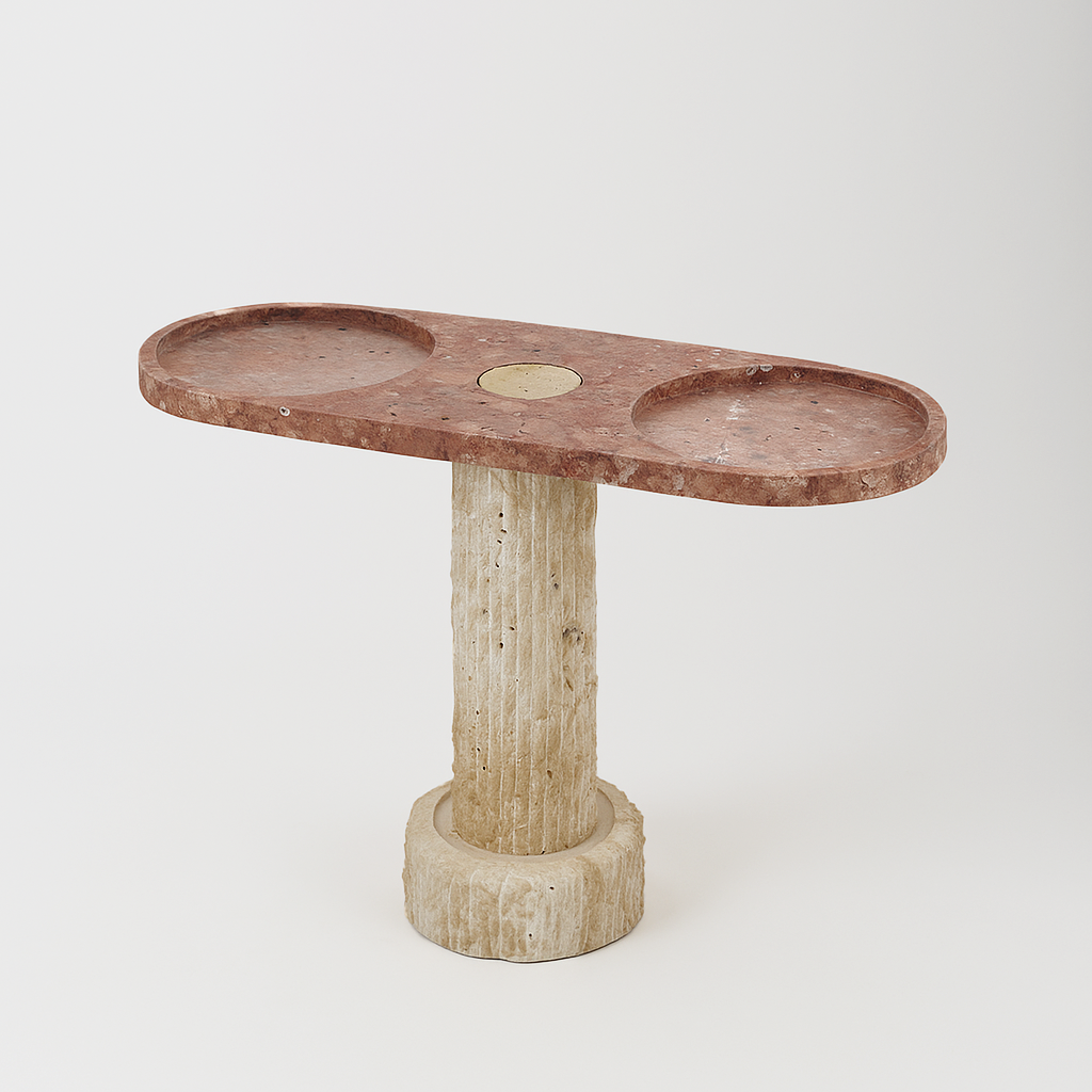 Table d'appoint CAVALLI en Travertin Premium