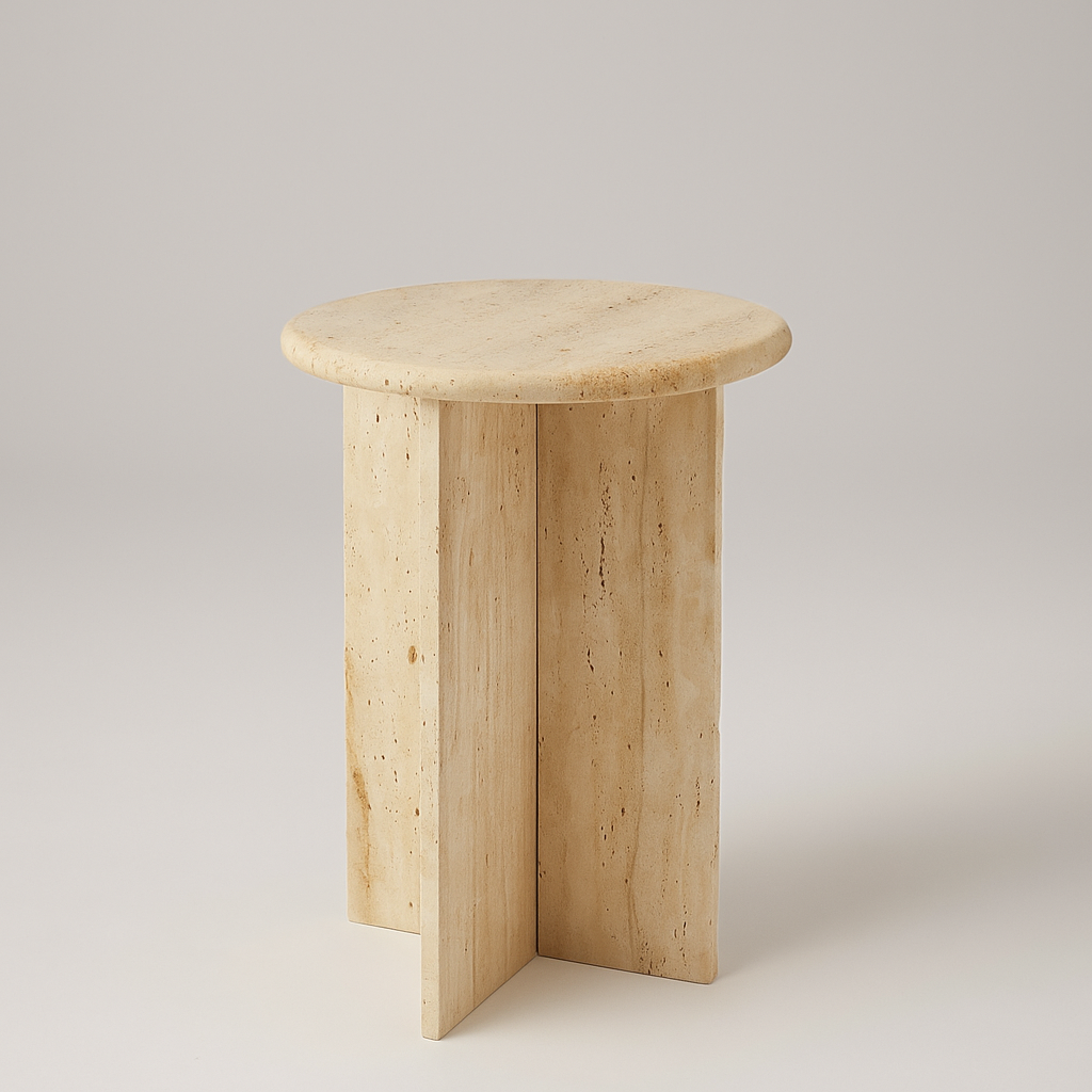 Table d'appoint TIVOLI en Travertin Premium