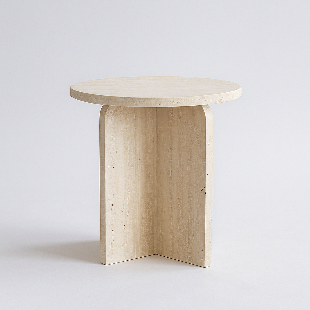 Table d'appoint SOLEIL en Travertin