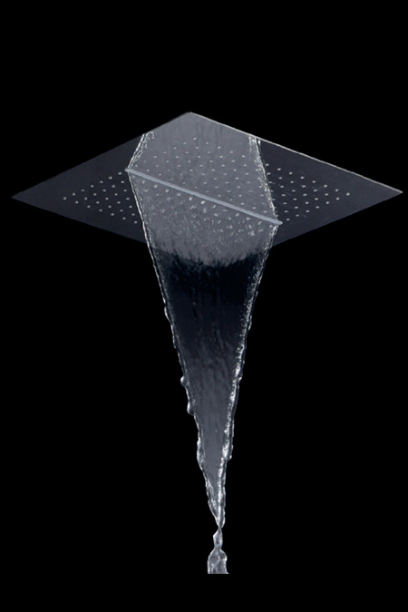 Douche de tête 2 voies 40x40 avec pré-cadre de montage/plafond