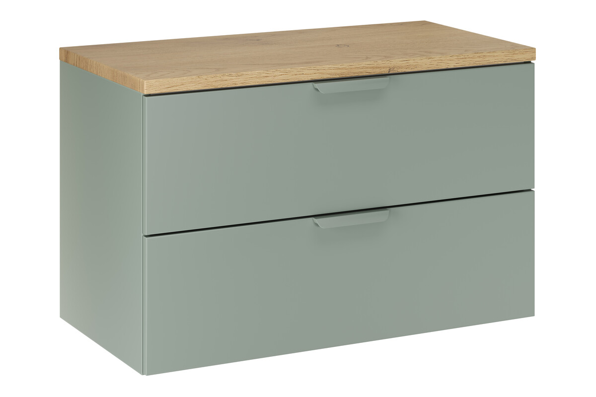 Ensemble meuble Aster GREEN 80 cm avec plan de toilette – Vert Mat
