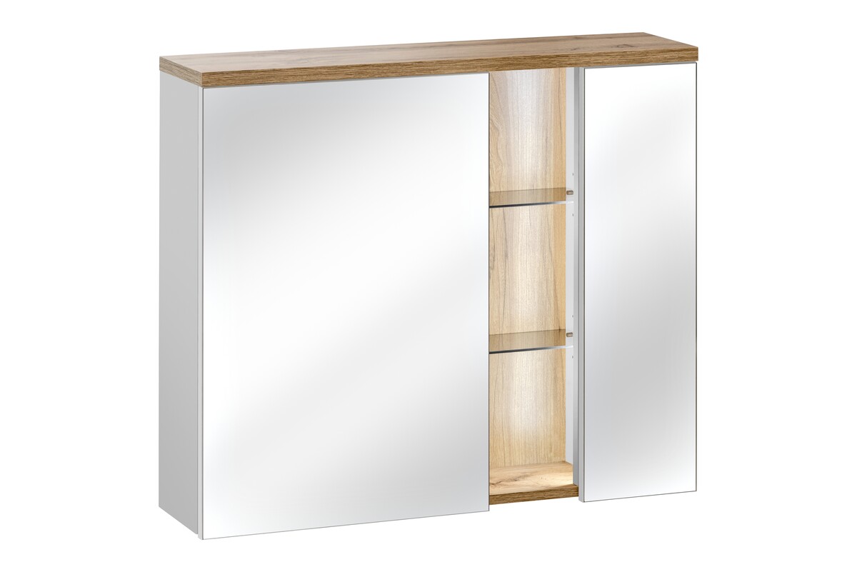 Armoire à miroir BAHAMA WHITE 80cm 2 portes