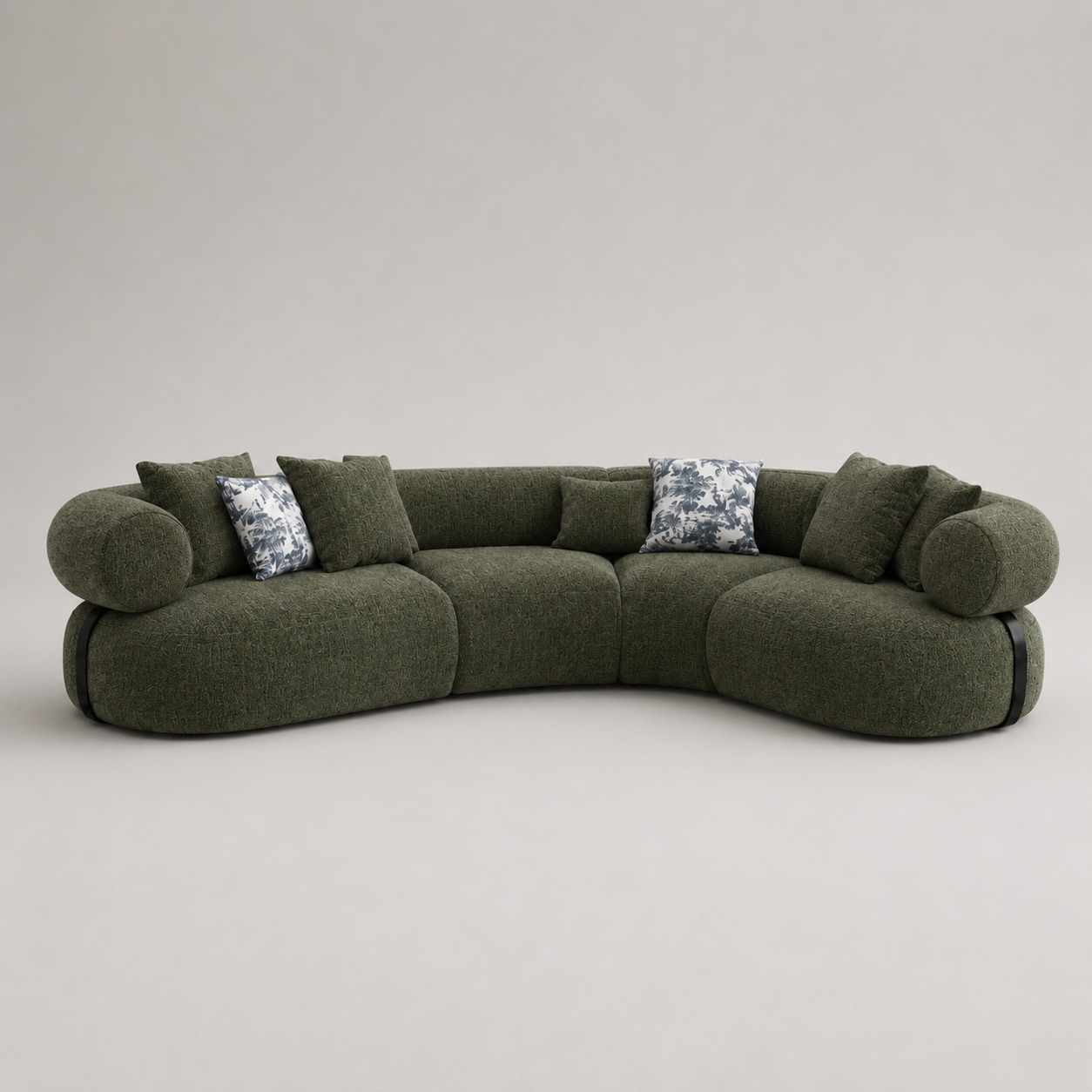 Canape Angle Droit Coloris Vert Olive