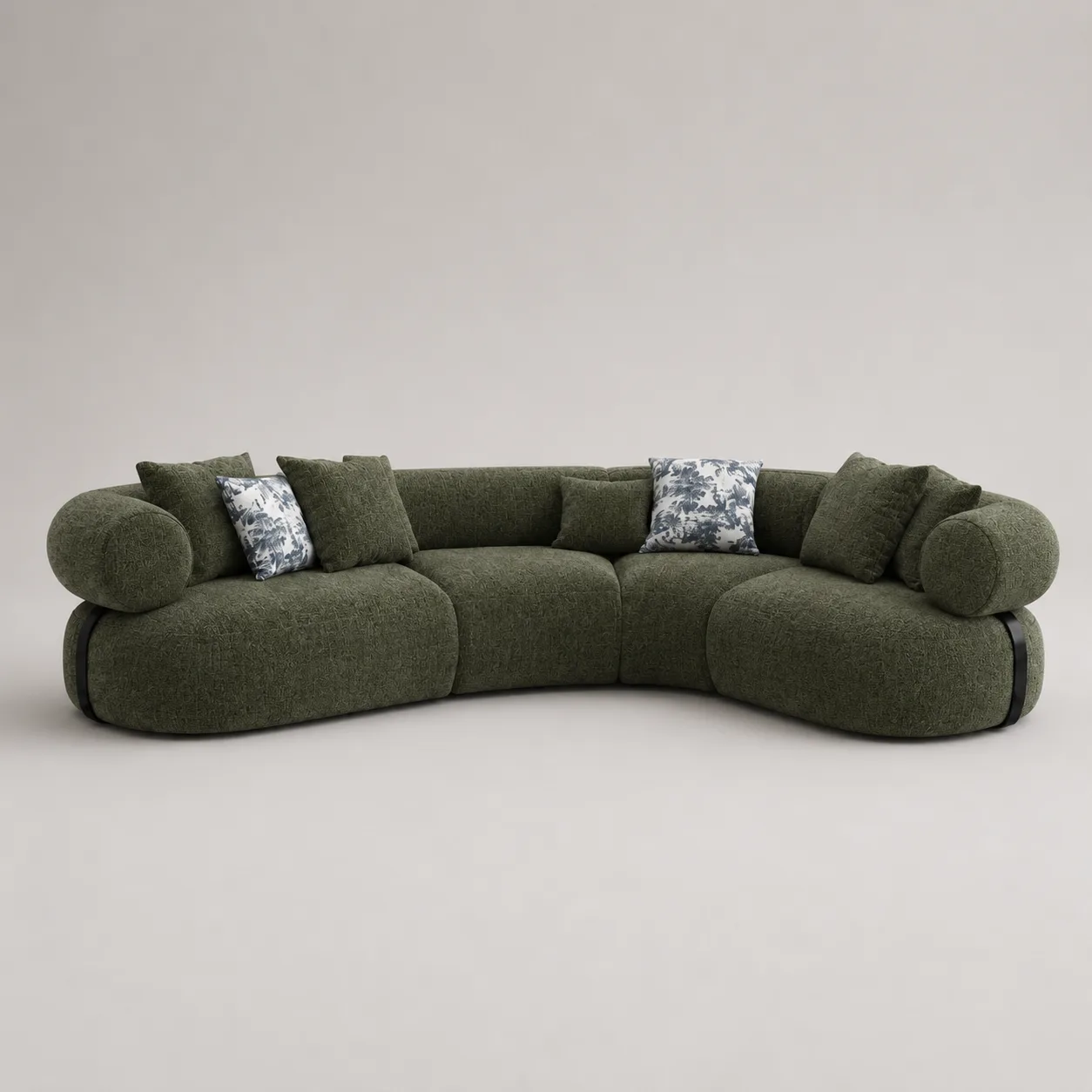 Canape Angle Droit Coloris Vert Olive