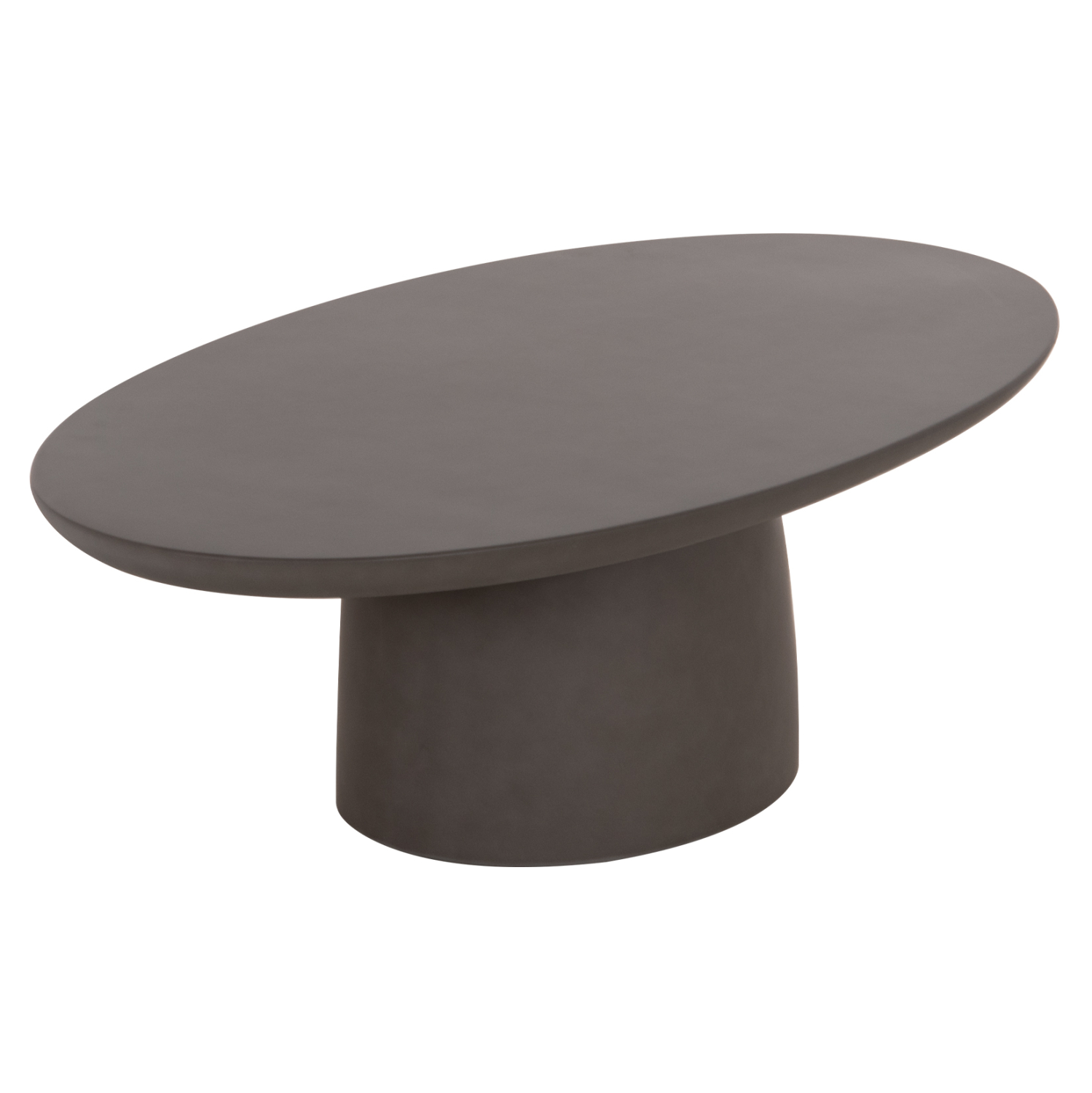 Table Basse ovale BRECCAN gris fibre ciment 130 x 70 x 40 cm