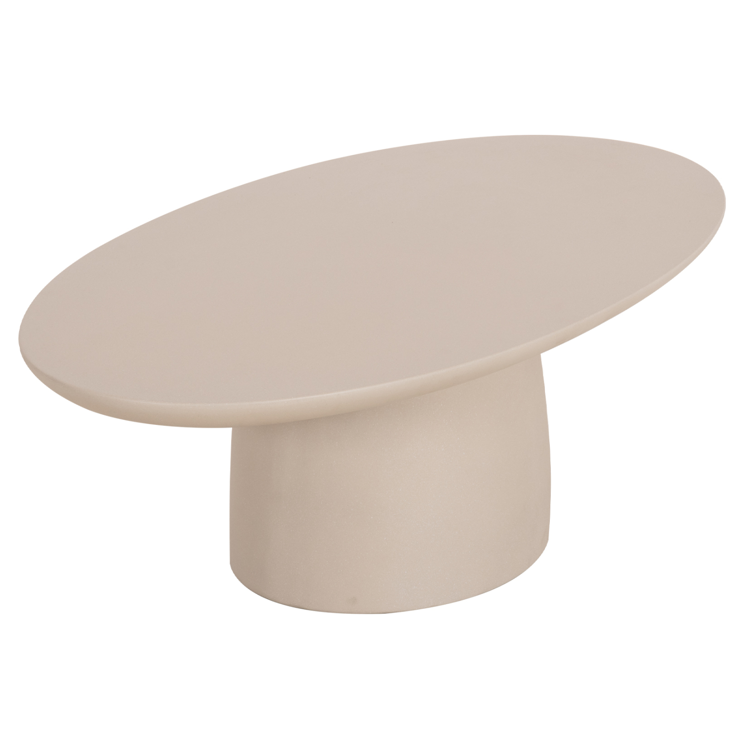 Table Basse ovale BRECCAN BEIGE fibre ciment 130 x 70 x 40 cm 