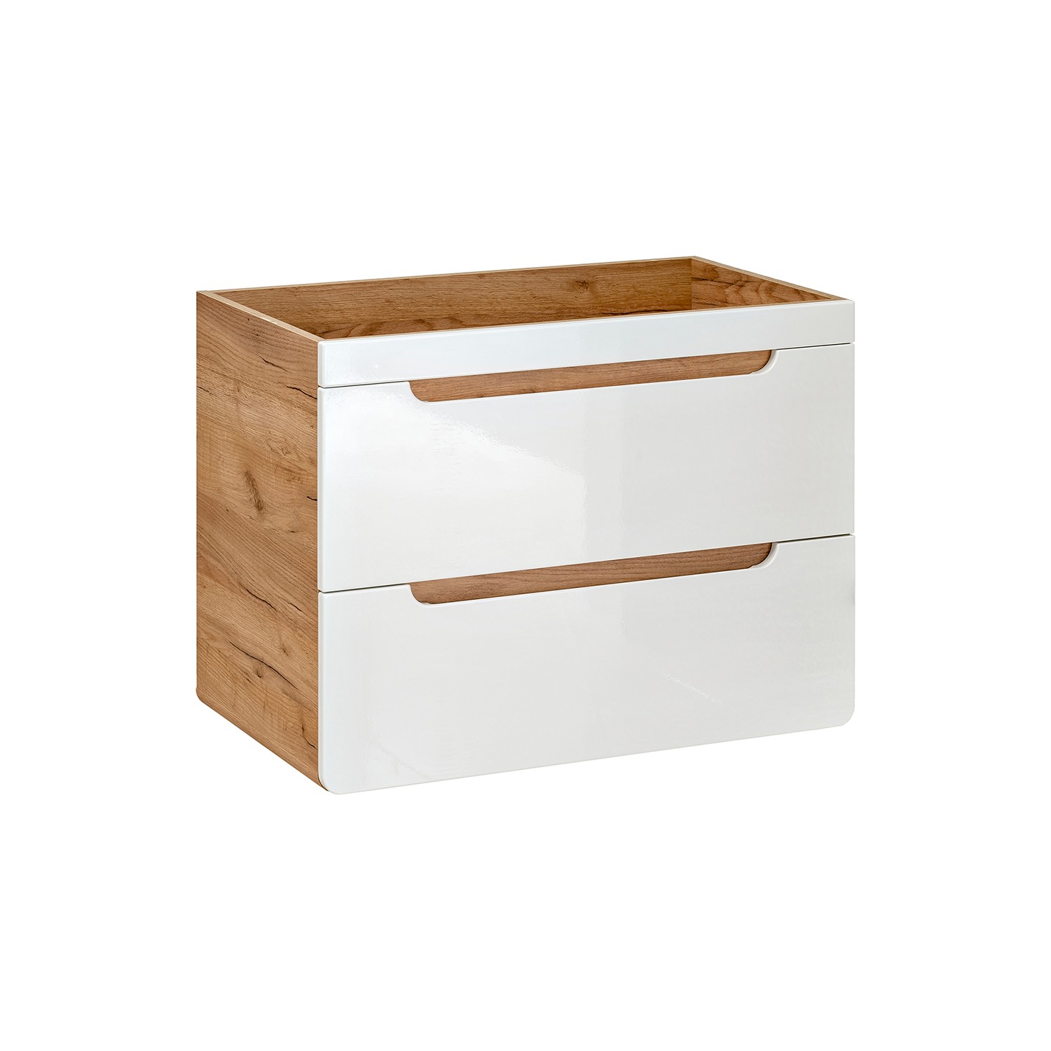 Meuble sous vasque encastrable 80cm aspect bois blanc Aruba White