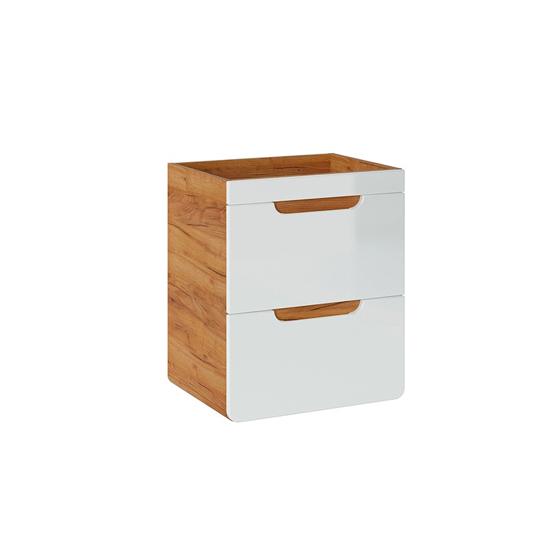 Meuble sous vasque encastrable 50cm aspect bois blanc Aruba White