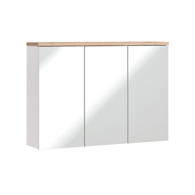 Armoire miroir 100 cm 3 portes – Blanc – BALI WHITE