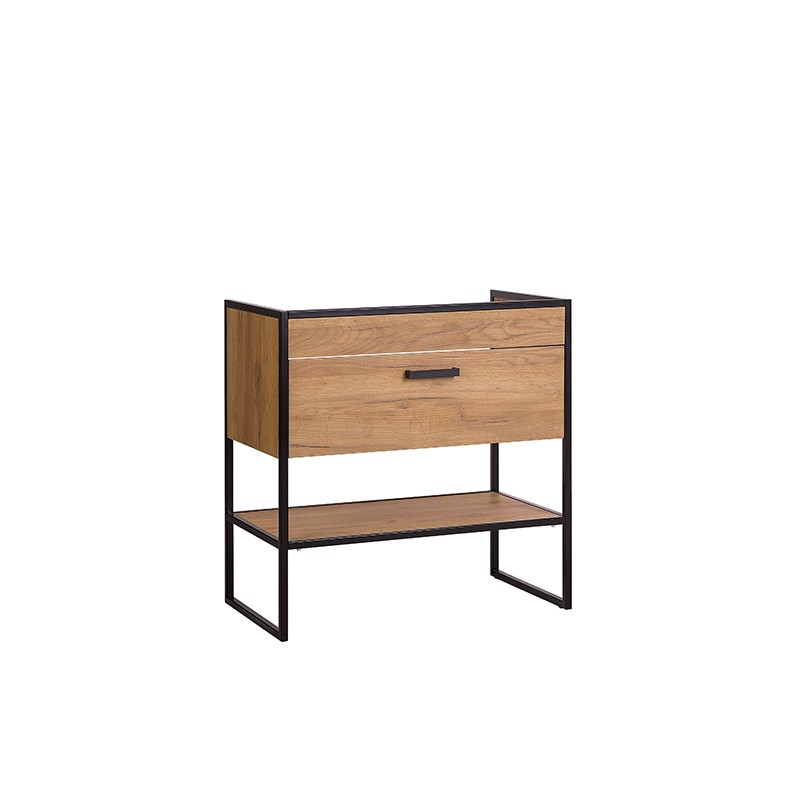 Meuble sous vasque 80cm aspect bois Brooklyn