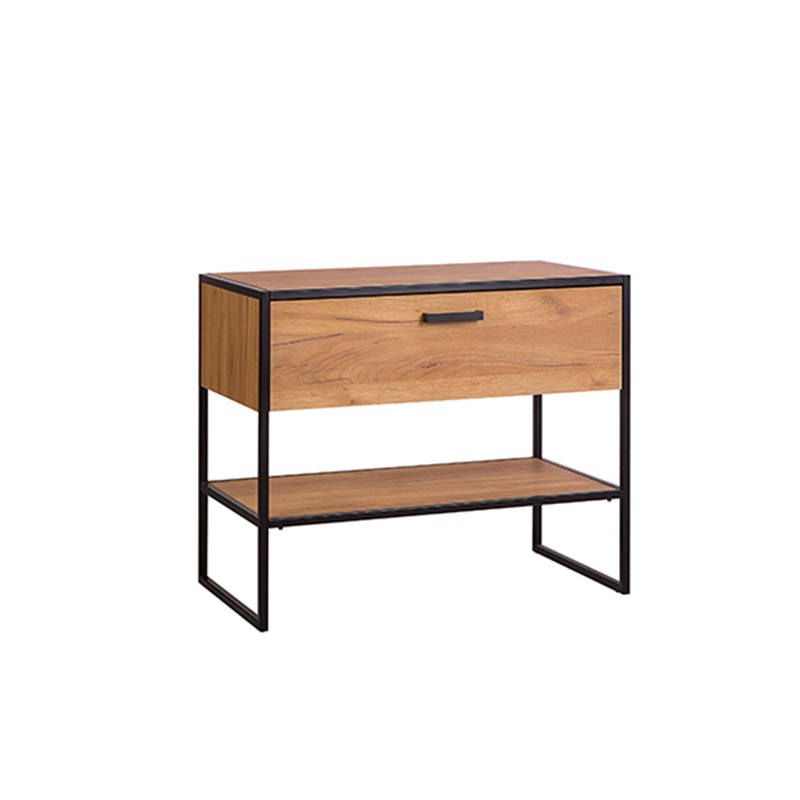 Meuble sous vasque 90cm aspect bois Brooklyn