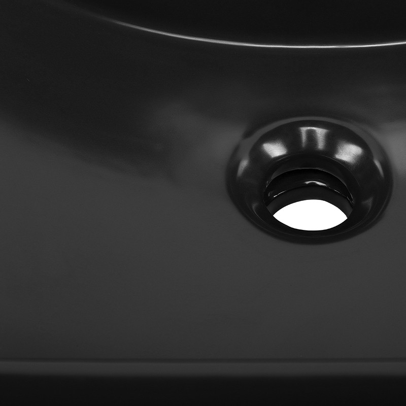Vasque encastrable rectangulaire noir céramique 60cm-4