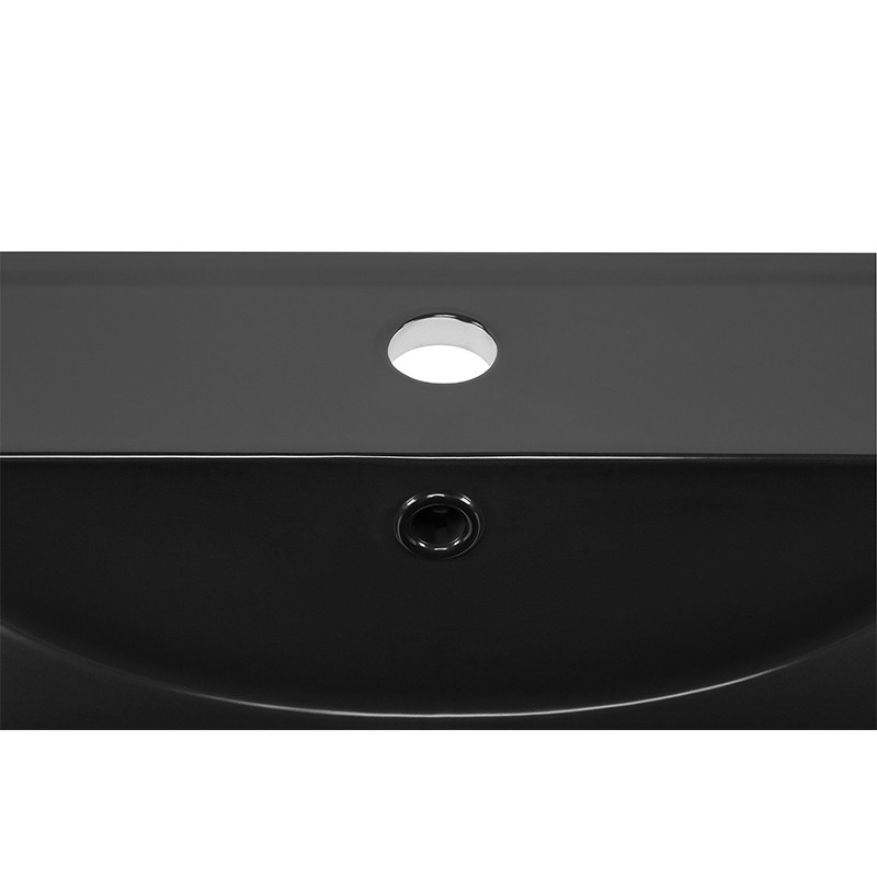 Vasque encastrable rectangulaire noir céramique 60cm-5