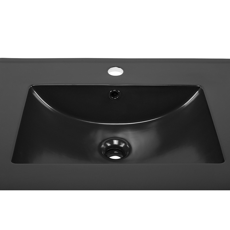 Vasque encastrable rectangulaire noir céramique 60cm-6